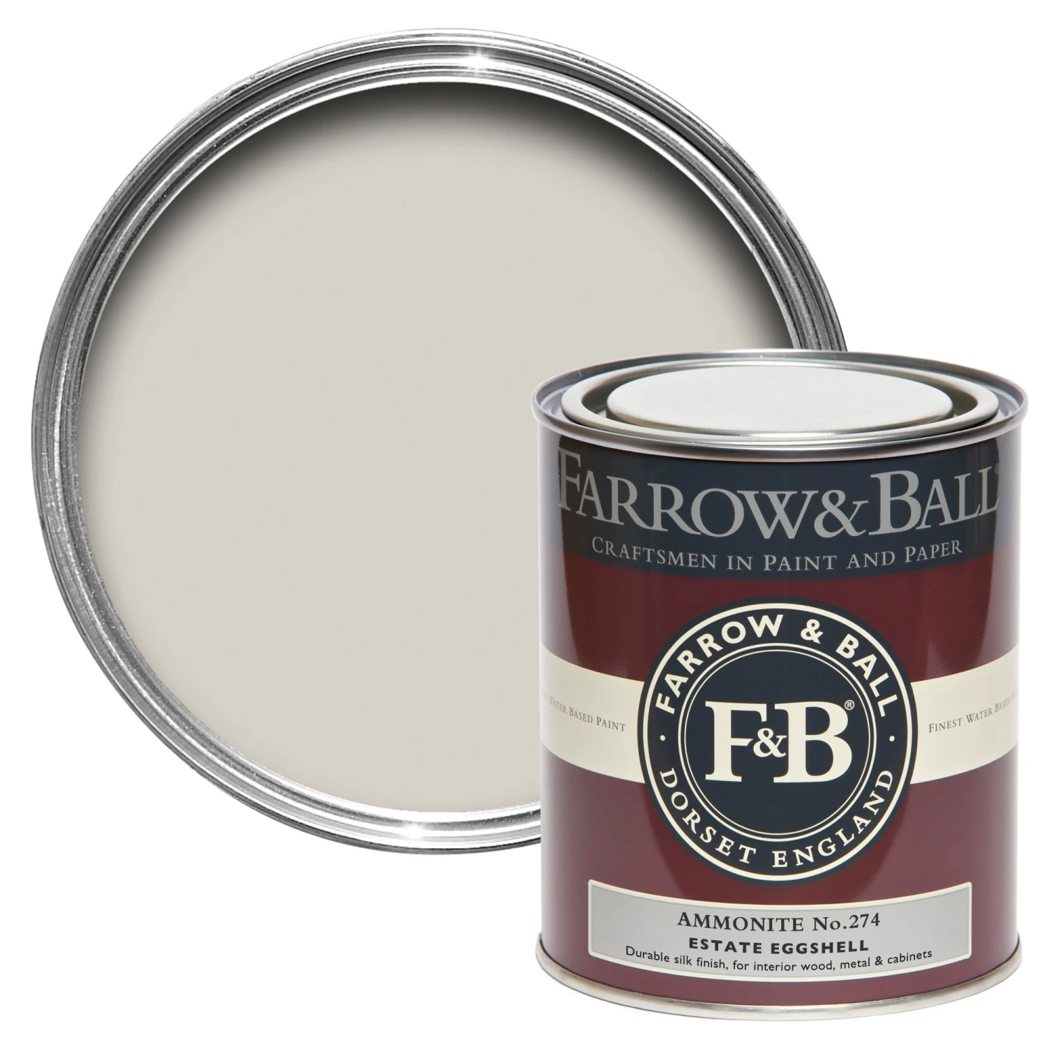 Farrow & Ball Estate Ammonite No.274 Eggshell Metal & Wood Paint, 750ml