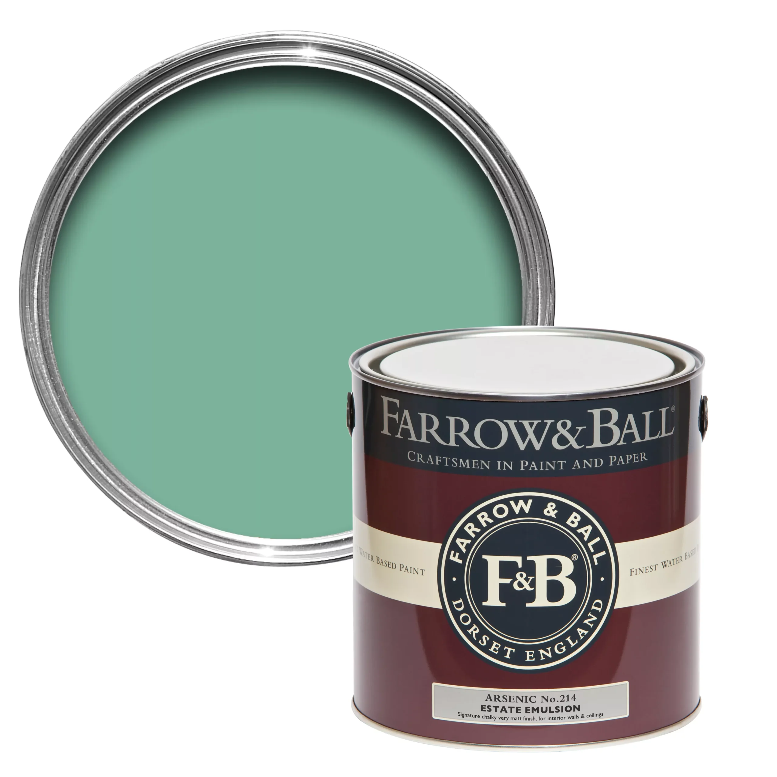 Farrow & Ball Estate Arsenic No.214 Matt Emulsion Paint, 2.5L