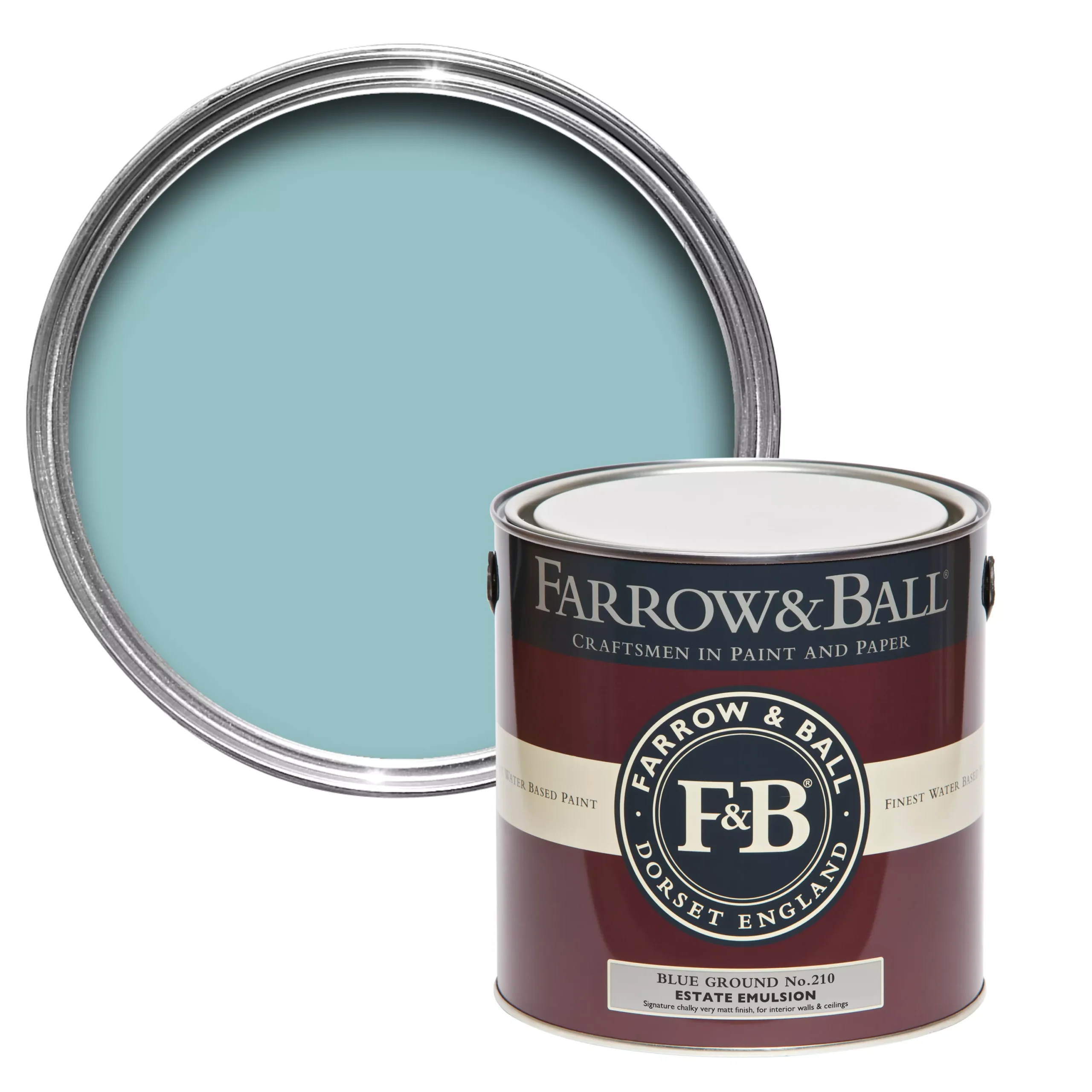 Farrow & Ball Estate Blue Ground No.210 Matt Emulsion Paint, 2.5L