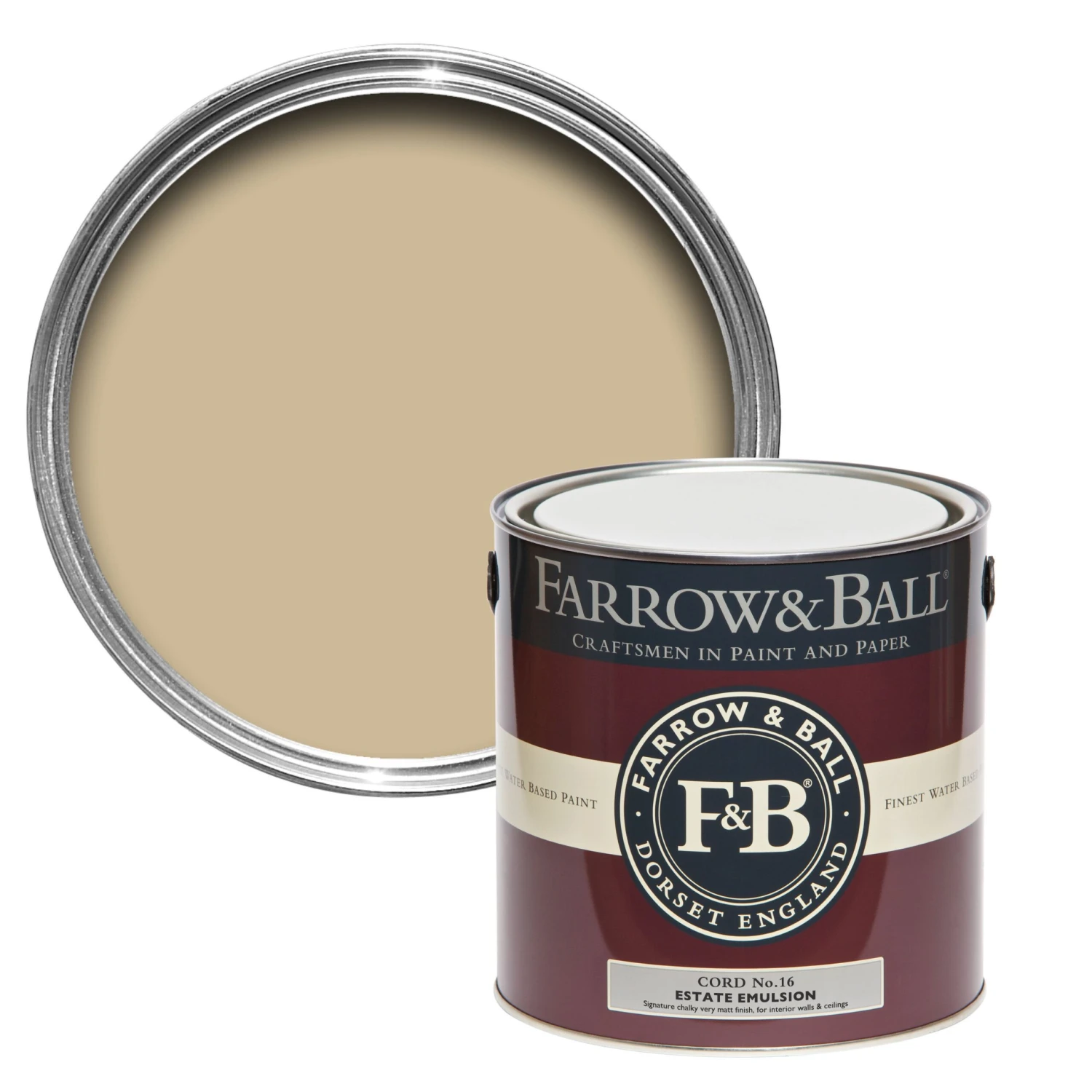 Farrow & Ball Estate Cord No.16 Matt Emulsion Paint, 2.5L