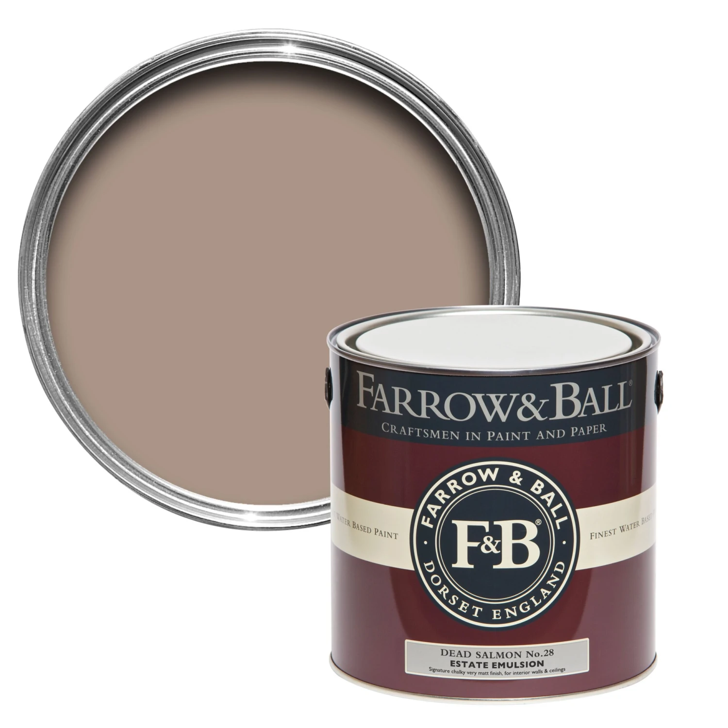 Farrow & Ball Estate Dead Salmon No.28 Matt Emulsion Paint, 2.5L