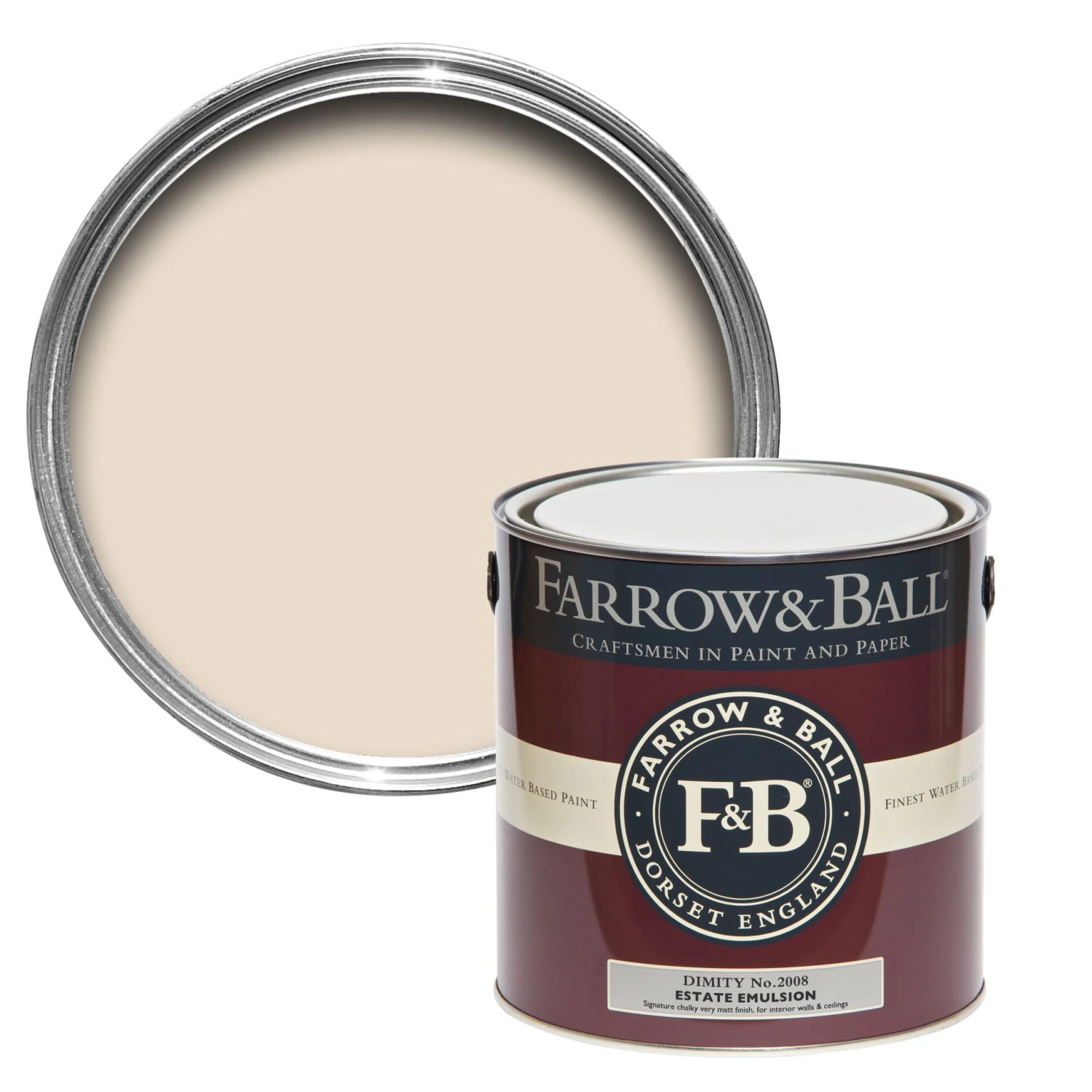 Farrow & Ball Estate Dimity No.2008 Matt Emulsion Paint, 2.5L