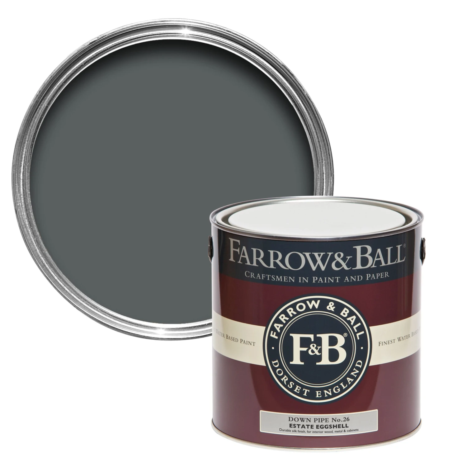 Farrow & Ball Estate Downpipe No.26 Eggshell Metal & Wood Paint, 2.5L