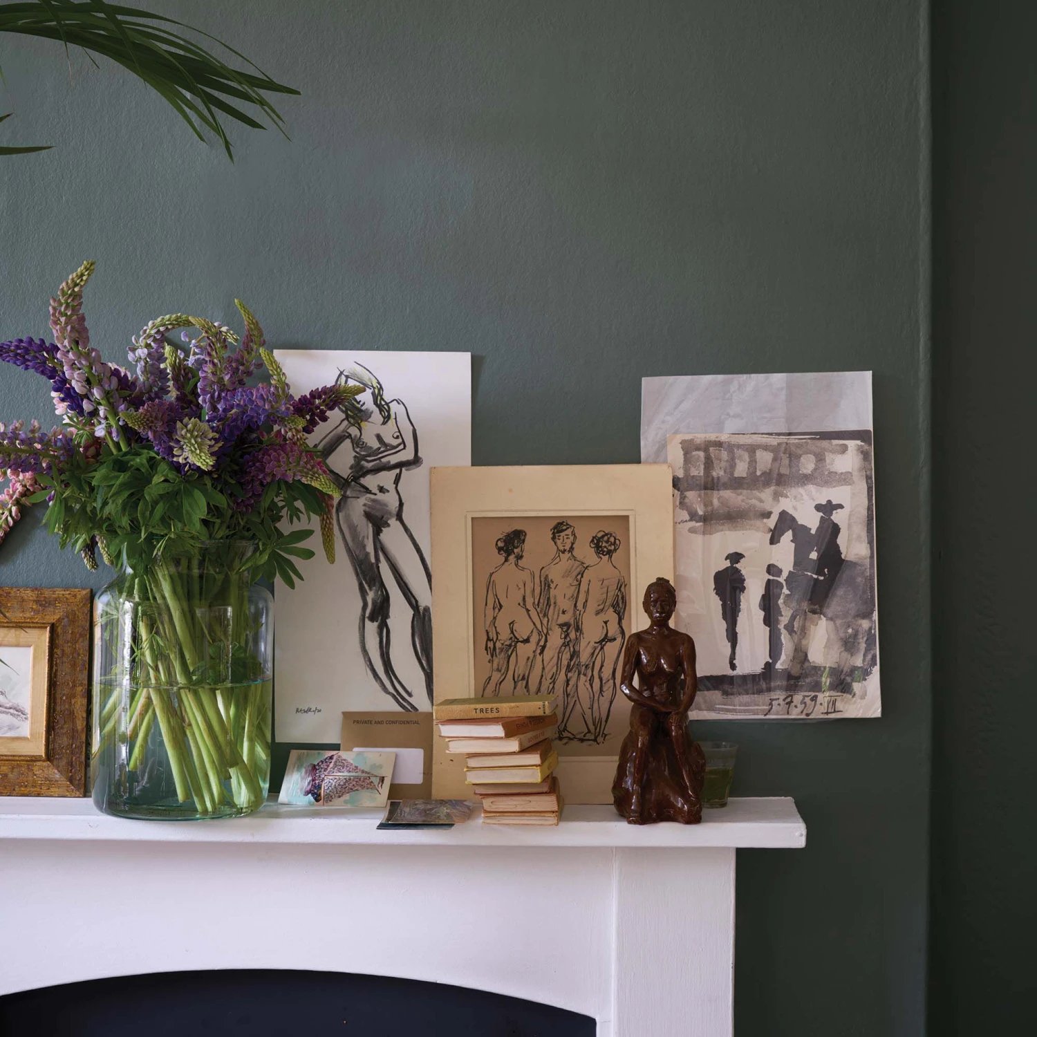 Farrow & Ball Estate Green Smoke No.47 Eggshell Paint, 750ml - Image 4