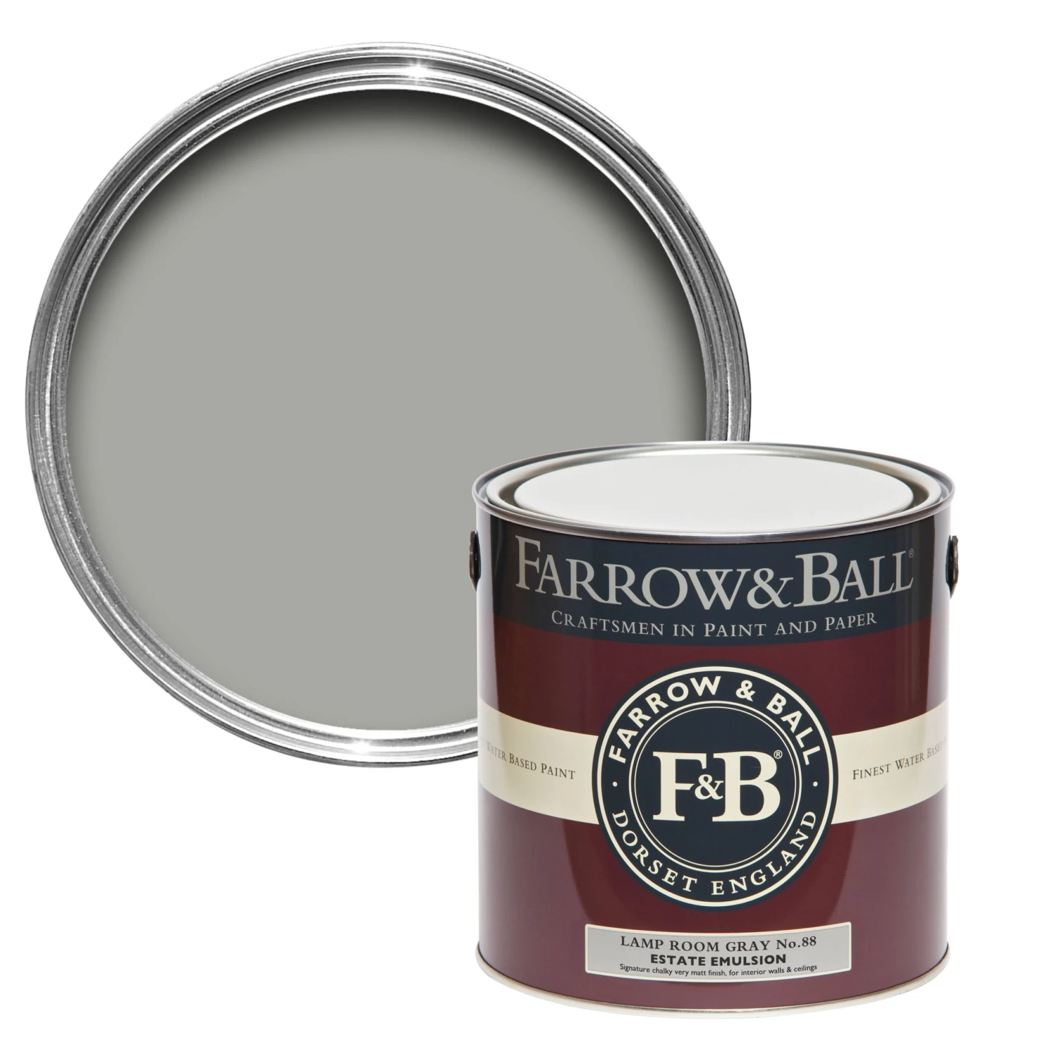 Farrow & Ball Estate Lamp Room Gray No.88 Matt Emulsion Paint, 2.5L