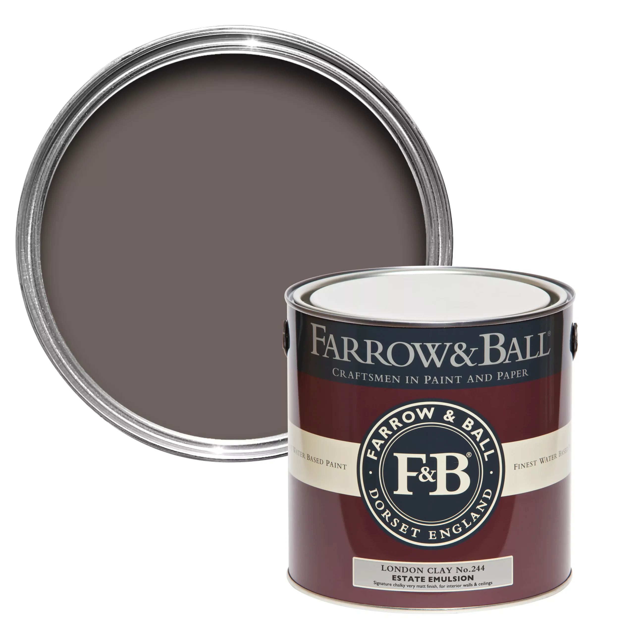 Farrow & Ball Estate London Clay No.244 Matt Emulsion Paint, 2.5L