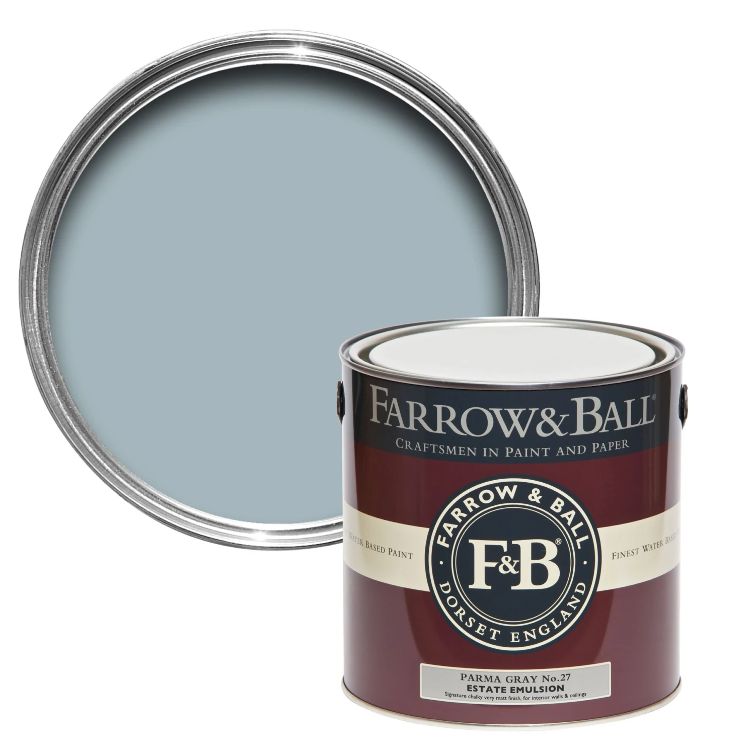 Farrow & Ball Estate Parma Gray No.27 Matt Emulsion Paint, 2.5L