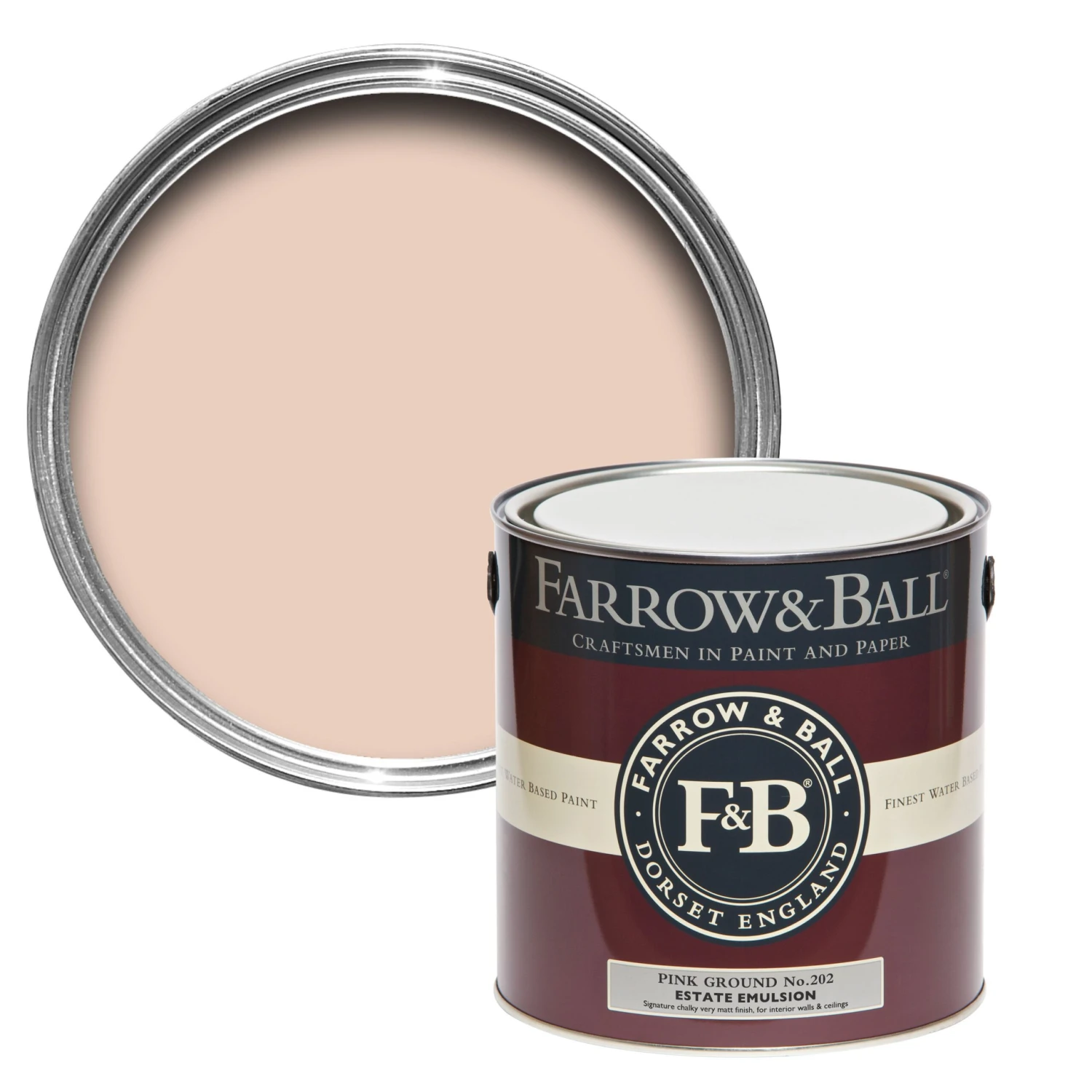Farrow & Ball Estate Pink Ground No.202 Matt Emulsion Paint, 2.5L