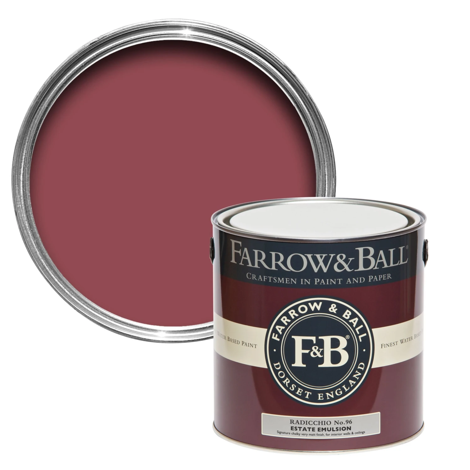 Farrow & Ball Estate Radicchio No.96 Matt Emulsion Paint, 2.5L