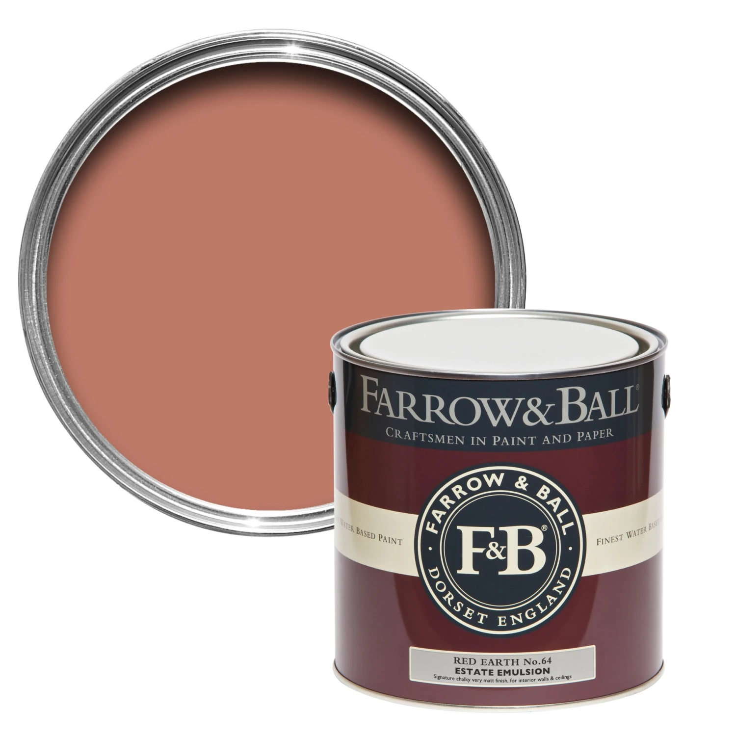 Farrow & Ball Estate Red Earth No.64 Matt Emulsion Paint, 2.5L