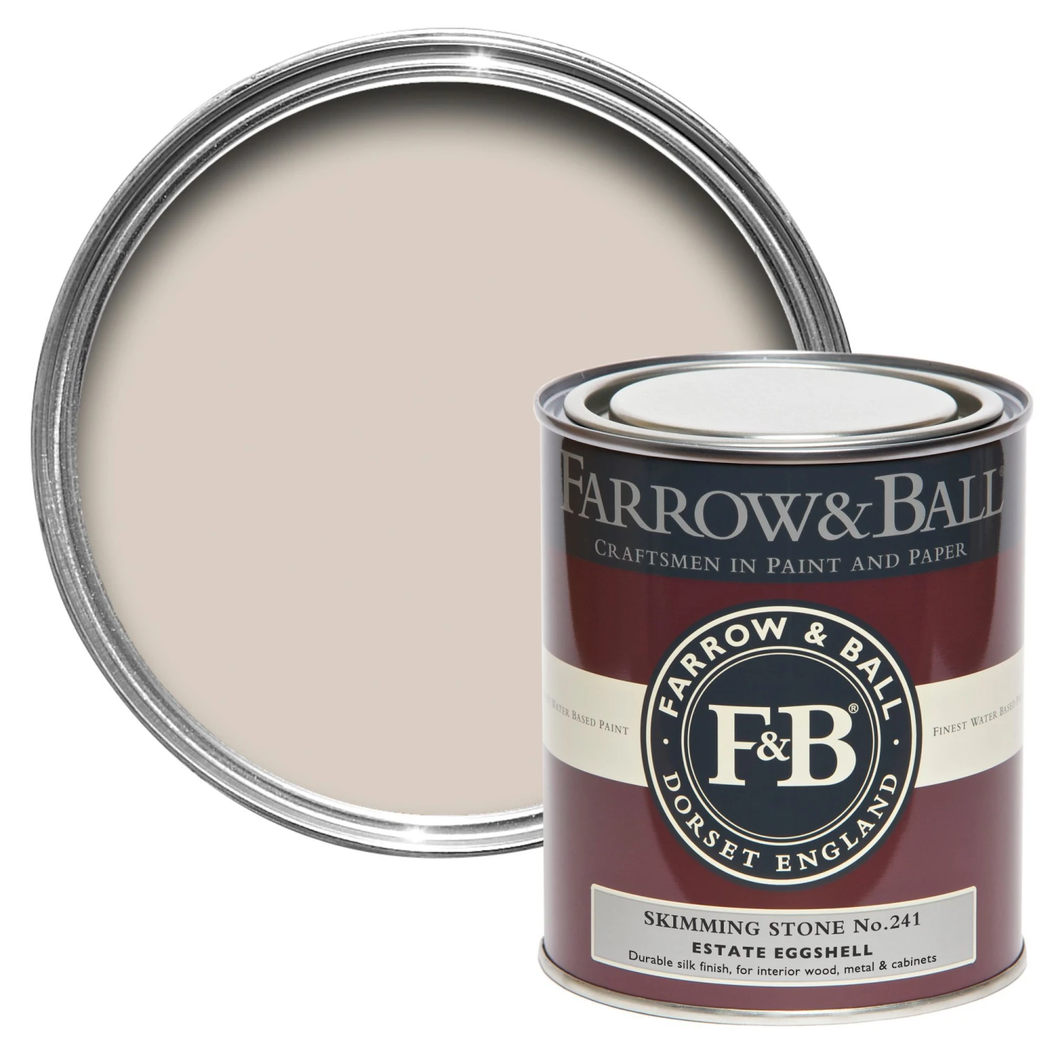 Farrow & Ball Estate Skimming Stone No.241 Eggshell Metal & Wood Paint, 750ml
