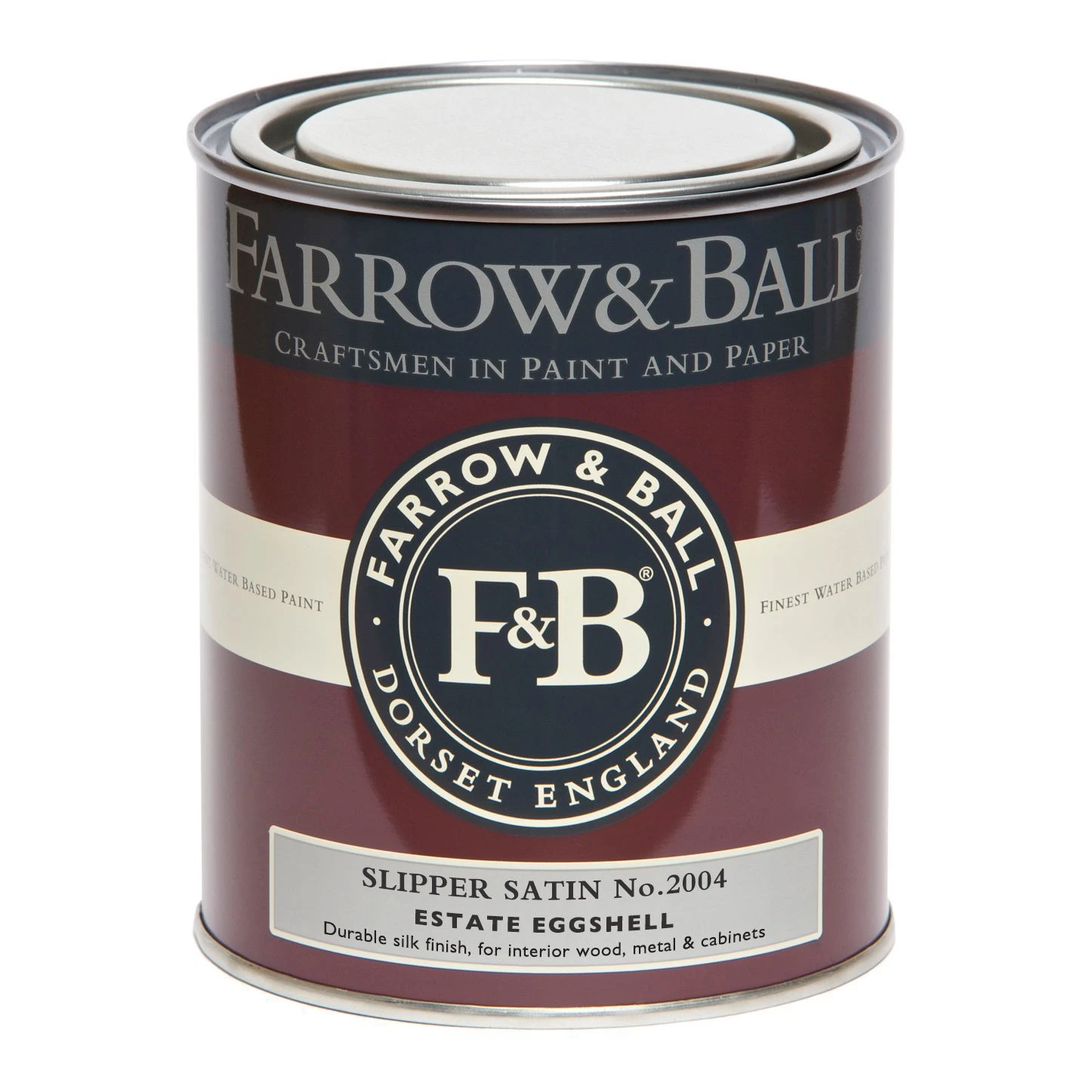 Farrow & Ball Estate Slipper Satin No.2004 Eggshell Metal & Wood Paint, 750ml - Image 2