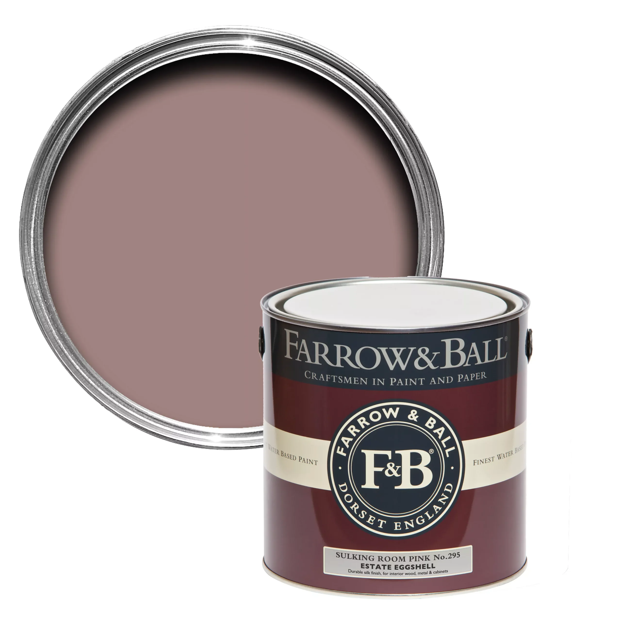 Farrow & Ball Estate Sulking Room Pink No.295 Eggshell Metal & Wood Paint, 2.5L
