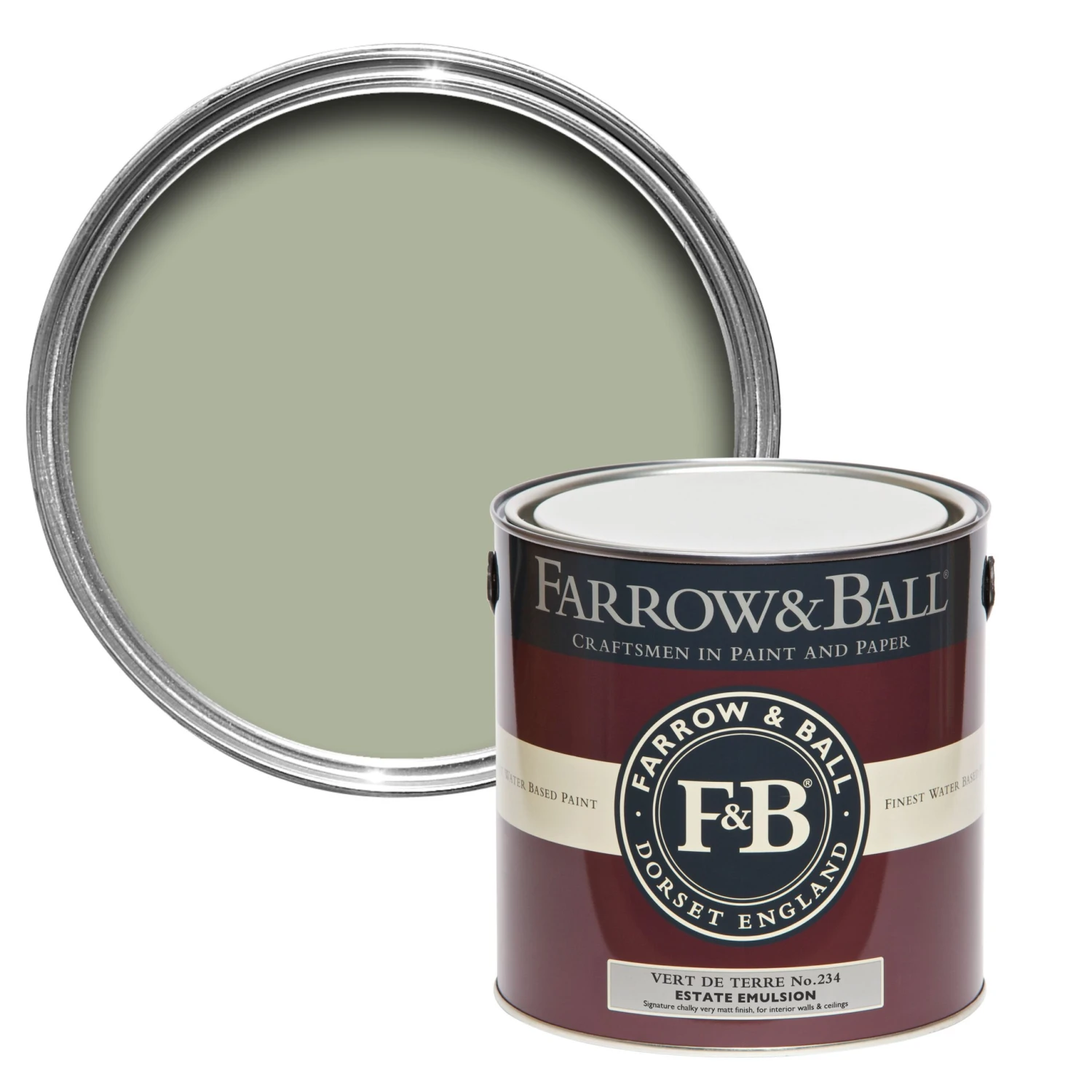 Farrow & Ball Estate Vert De Terre No.234 Matt Emulsion Paint, 2.5L