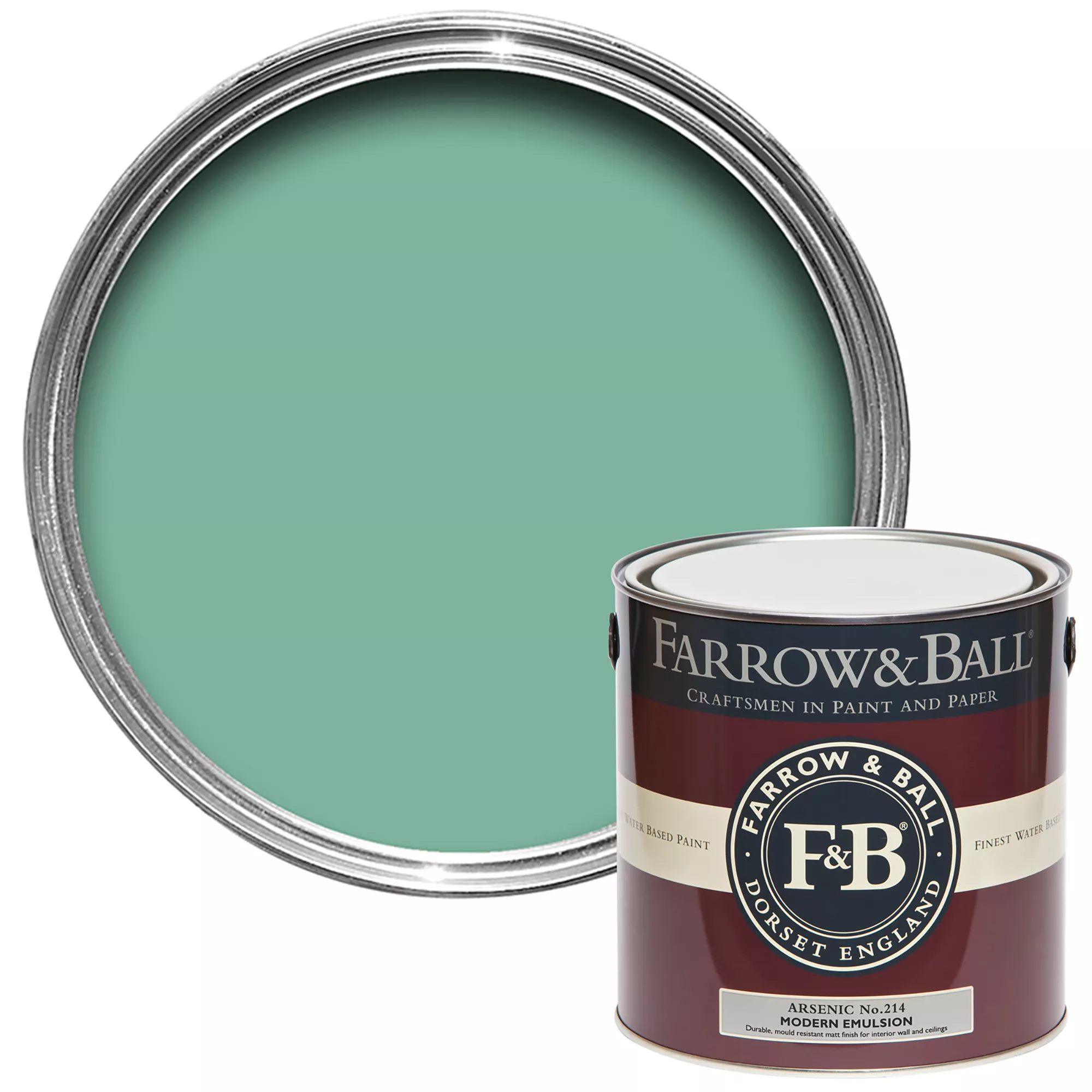 Farrow & Ball Modern Arsenic No.214 Matt Emulsion Paint, 2.5L