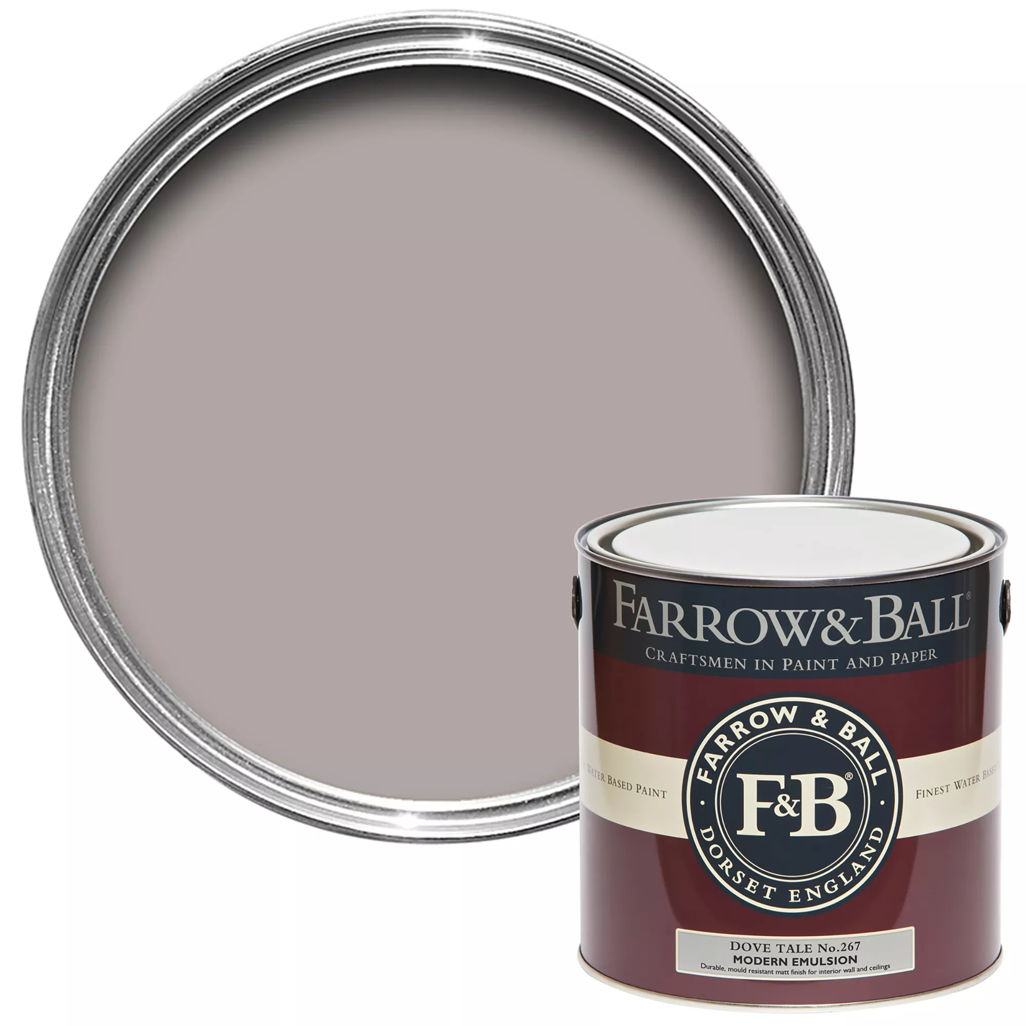 Farrow & Ball Modern Dove Tale No.267 Matt Emulsion Paint, 2.5L
