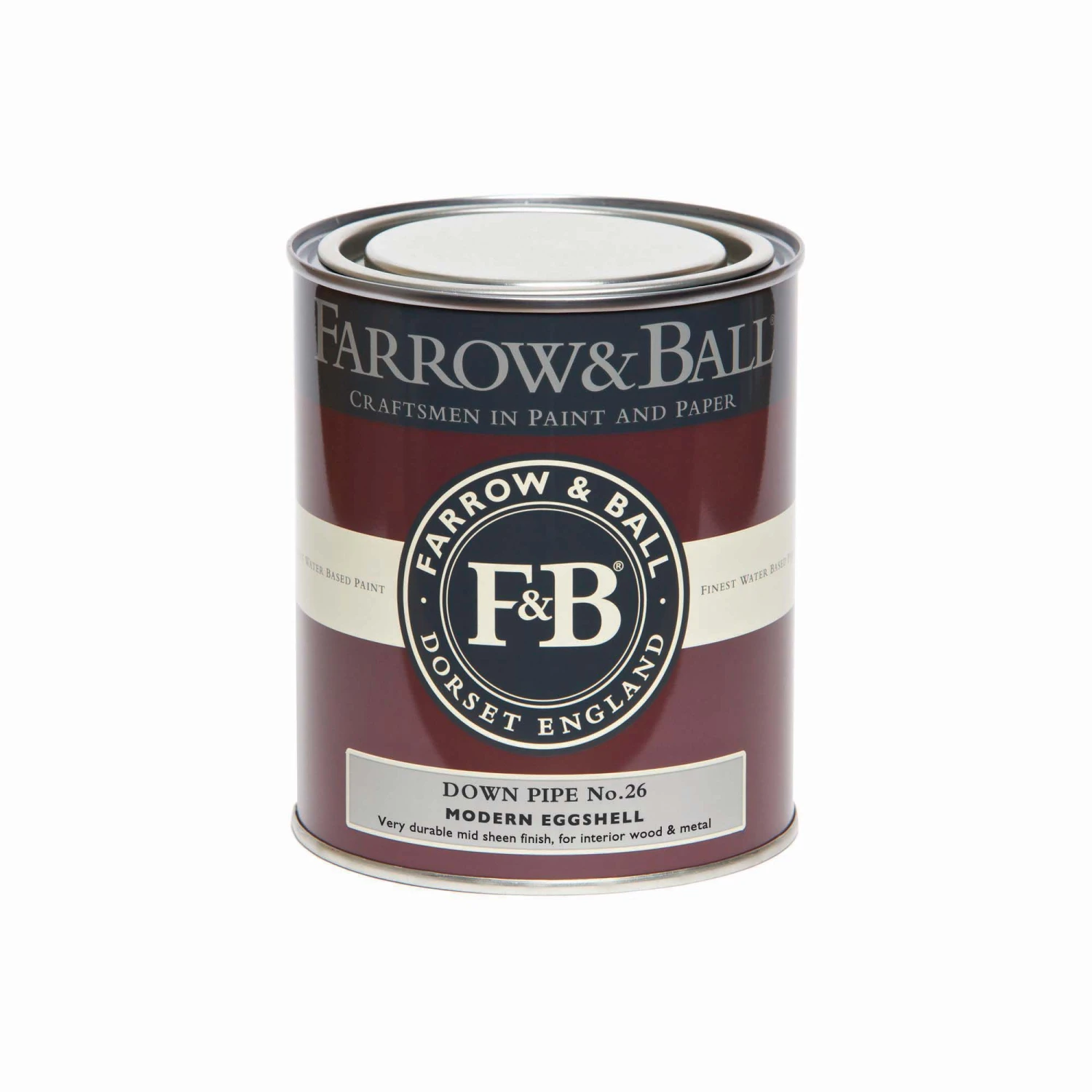 Farrow & Ball Modern Down Pipe No.26 Eggshell Paint, 750ml - Image 2