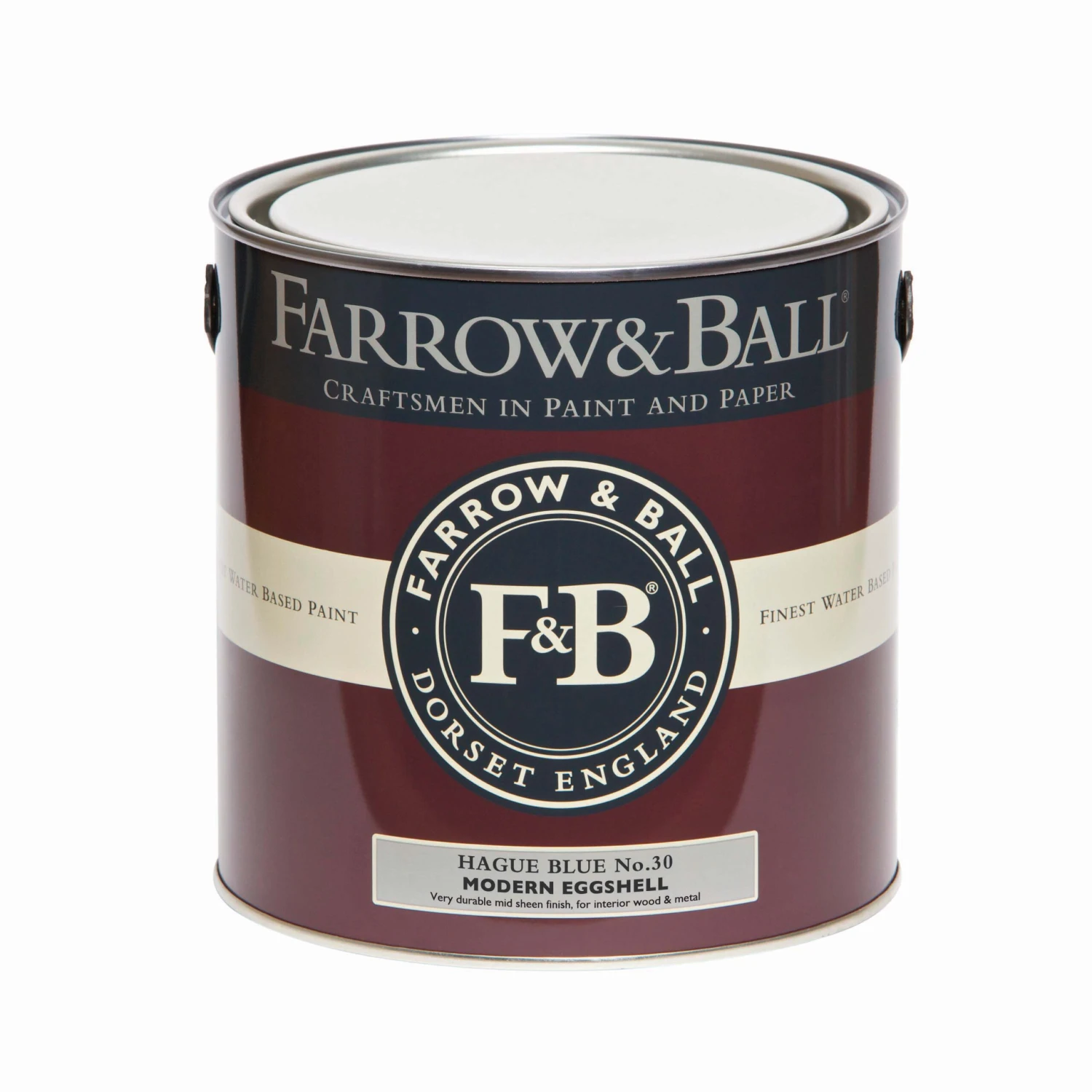 Farrow & Ball Modern Hague Blue No.30 Eggshell Paint, 2.5L - Image 2