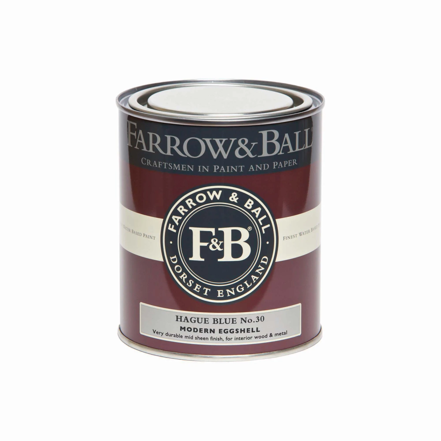 Farrow & Ball Modern Hague Blue No.30 Eggshell Paint, 750ml - Image 2