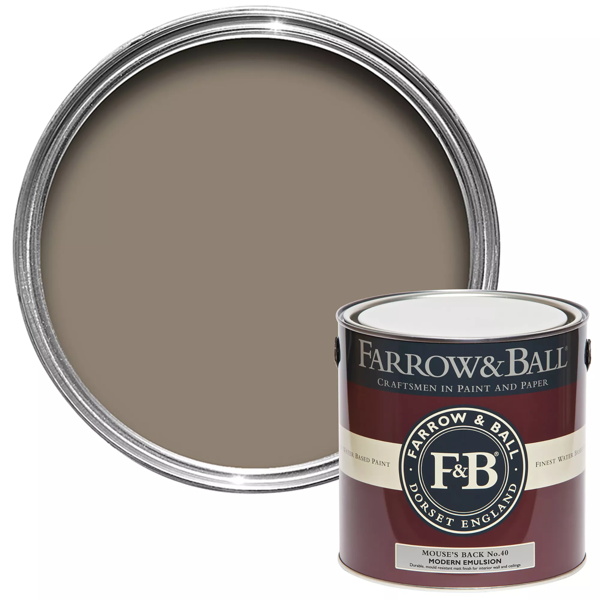 Farrow & Ball Modern Mouse's Back No.40 Matt Emulsion Paint, 2.5L