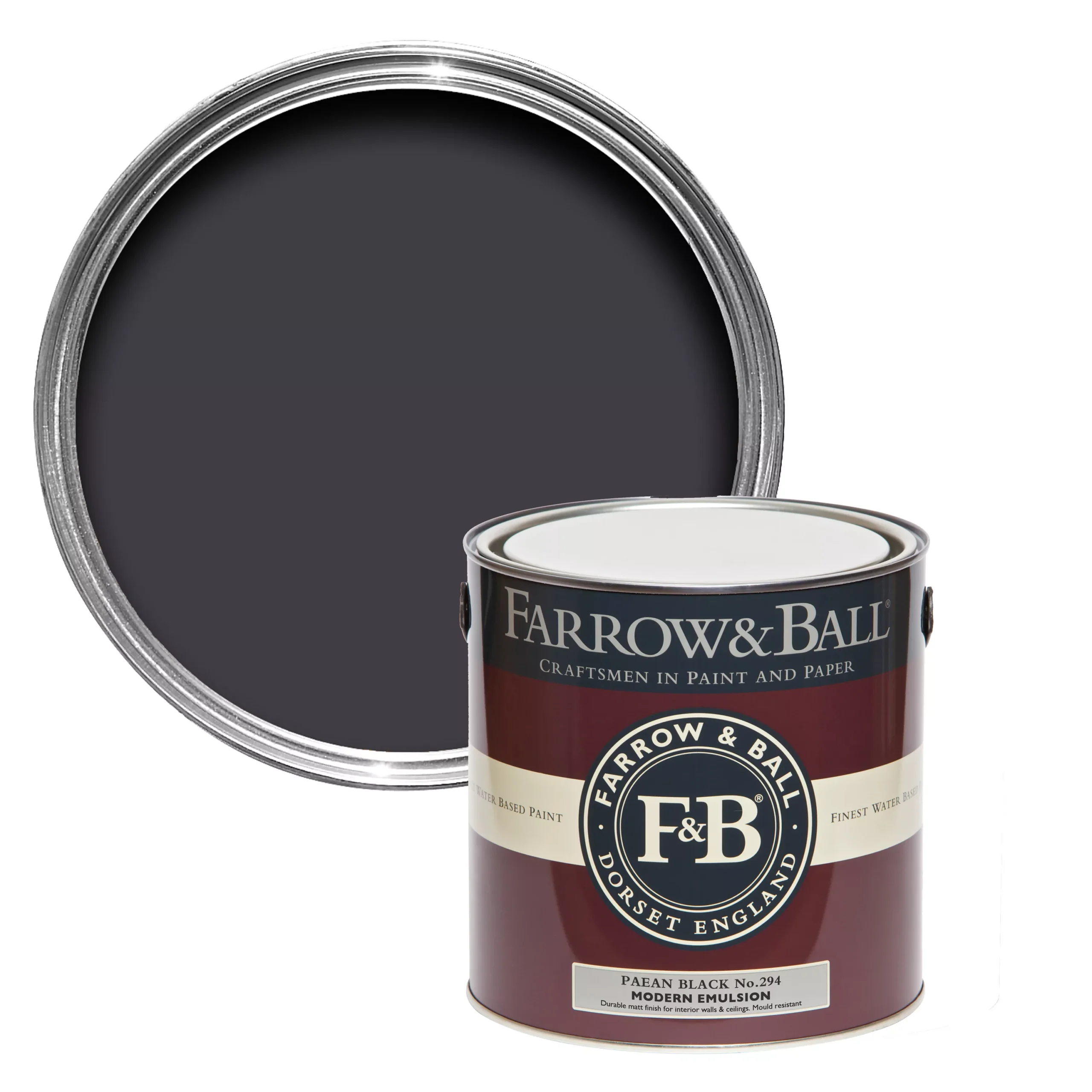 Farrow & Ball Modern Paean Black No.294 Matt Emulsion Paint, 2.5L
