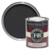 Farrow & Ball Modern Pitch Black No.256 Eggshell Paint, 750ml