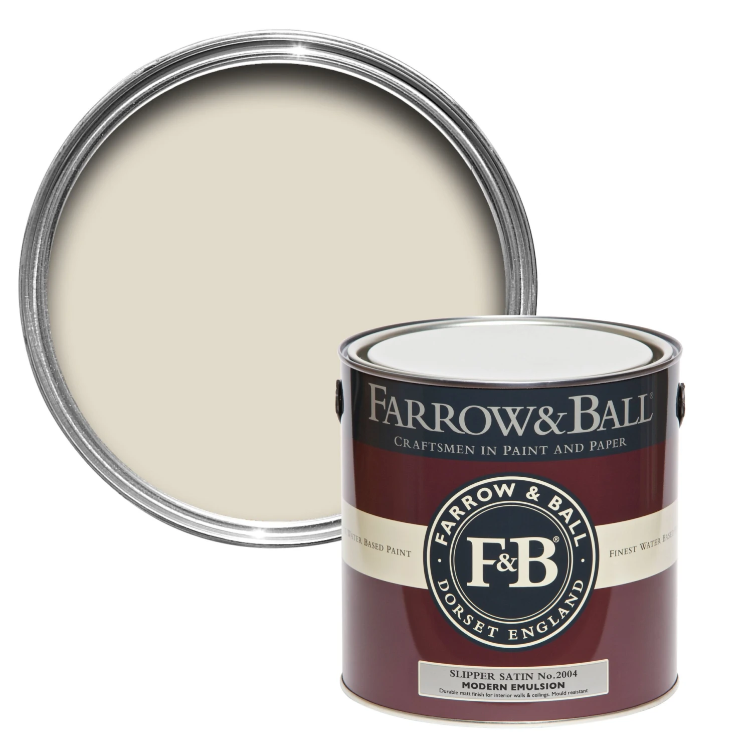 Farrow & Ball Modern Slipper Satin No.2004 Matt Emulsion Paint, 2.5L
