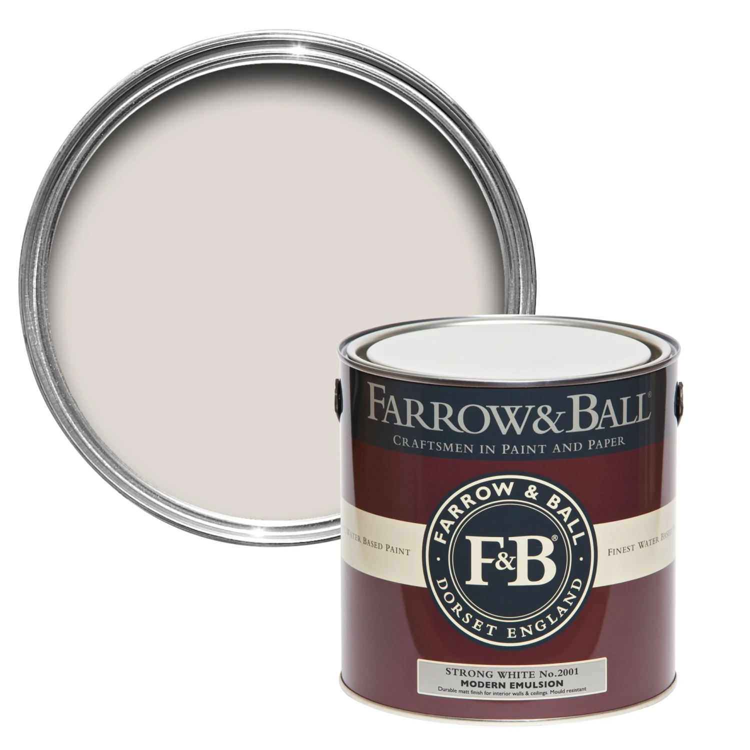 Farrow & Ball Modern Strong White No.2001 Matt Emulsion Paint, 2.5L