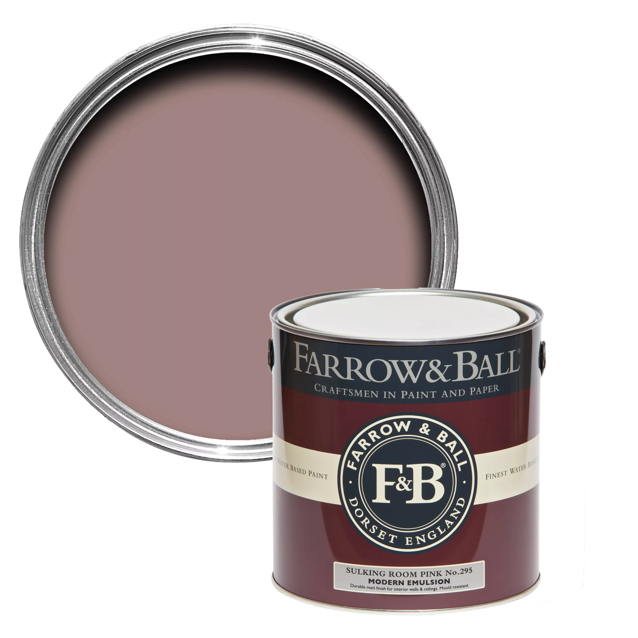 Farrow & Ball Modern Sulking Room Pink No.295 Matt Emulsion Paint, 2.5L