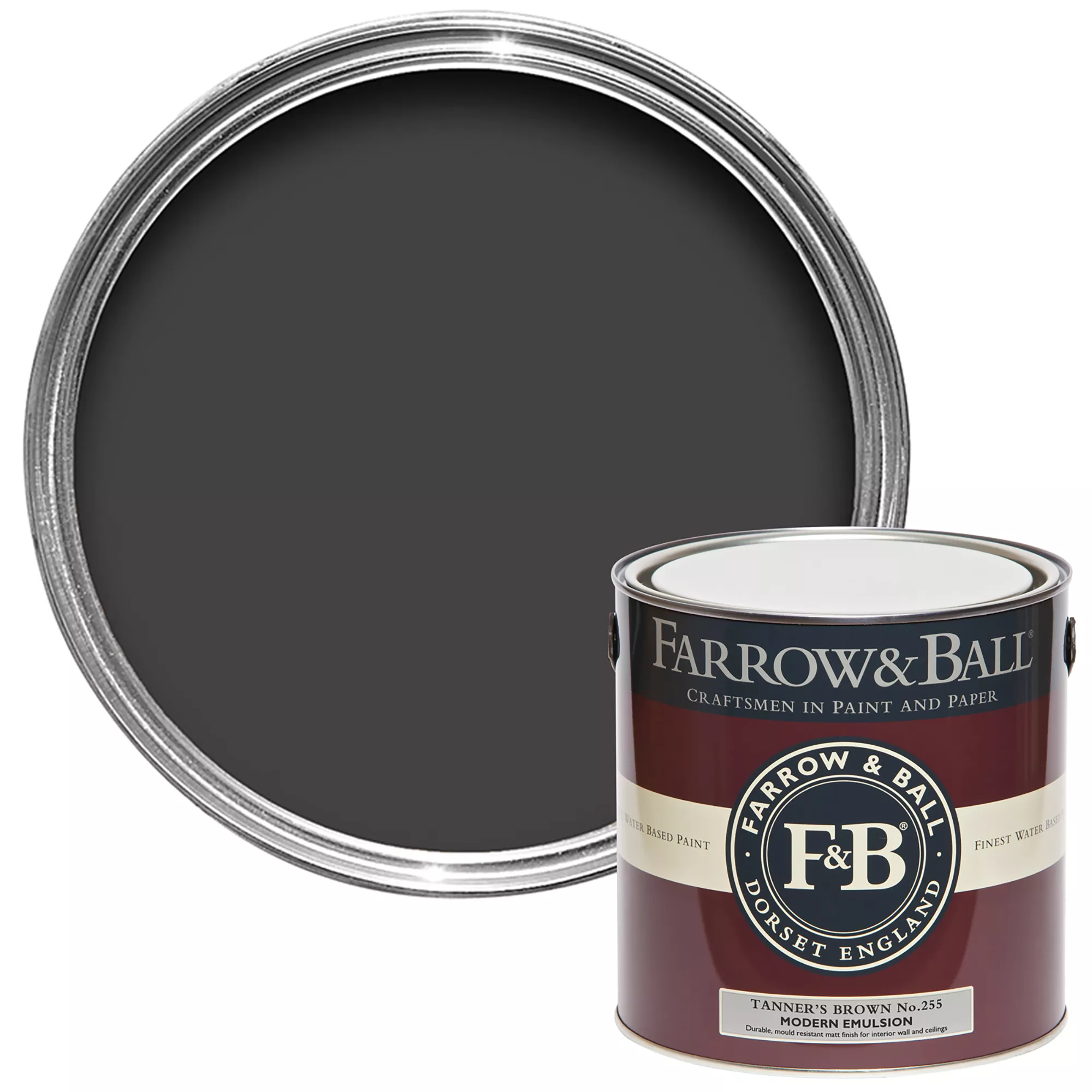 Farrow & Ball Modern Tanner's Brown No.255 Matt Emulsion Paint, 2.5L