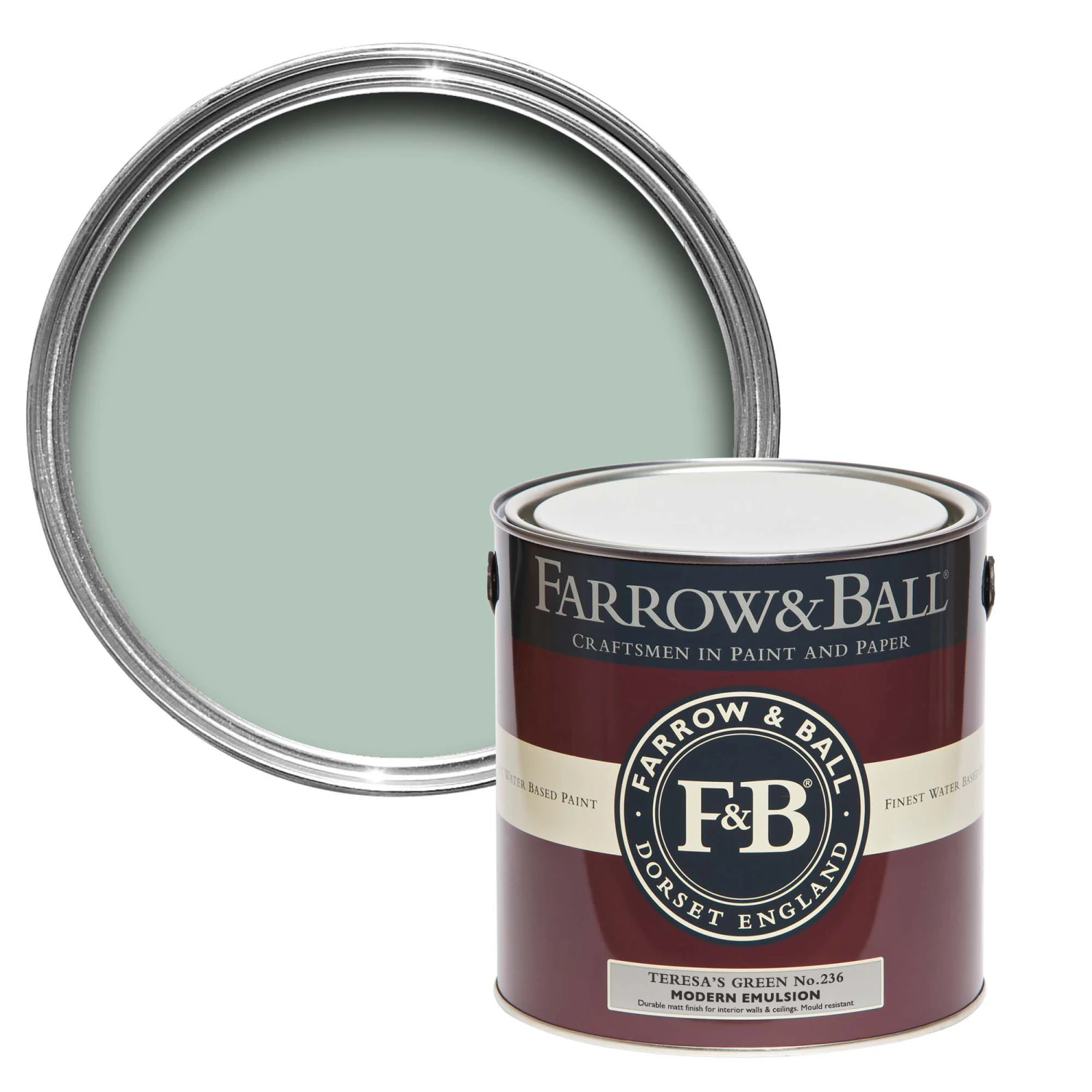 Farrow & Ball Modern Teresa Green No.236 Matt Emulsion Paint, 2.5L