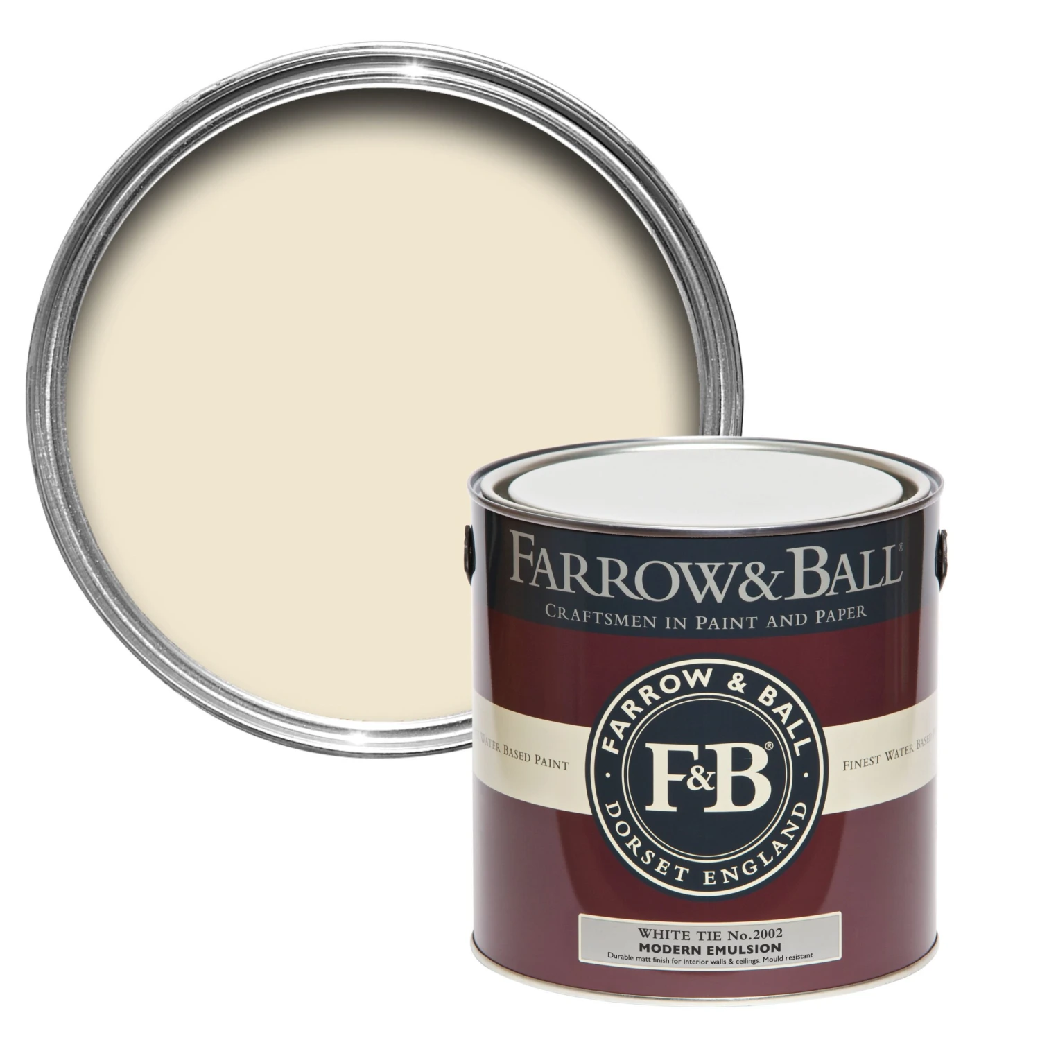 Farrow & Ball Modern White Tie No.2002 Matt Emulsion Paint, 2.5L